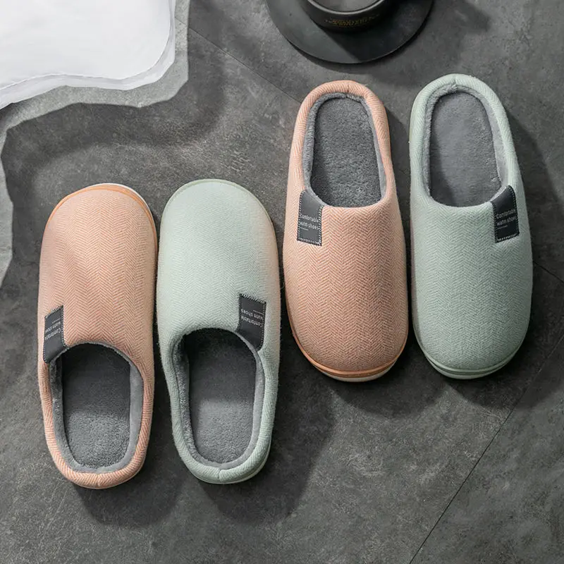

Autumn/Winter Home Shoes Woman knitting Cotton Solid Indoor Floor Soft Fluffy Slippers Women/Men House Short plush Slipperser4