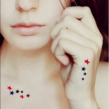 Красочные Звездные водостойкие татуировки Временные татуировки боди-арт рука грудь девушка женщины поддельные татуировки флеш-тату Tatuaje
