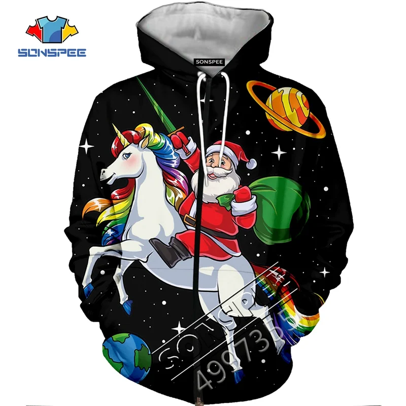 SONSPEE, Kawaii, коллекция года, дизайн Санта Клауса, семейная Рождественская Толстовка с капюшоном для взрослых и детей, Harajuku, Мужская футболка, куртка с 3D принтом, год, Забавный - Цвет: 5