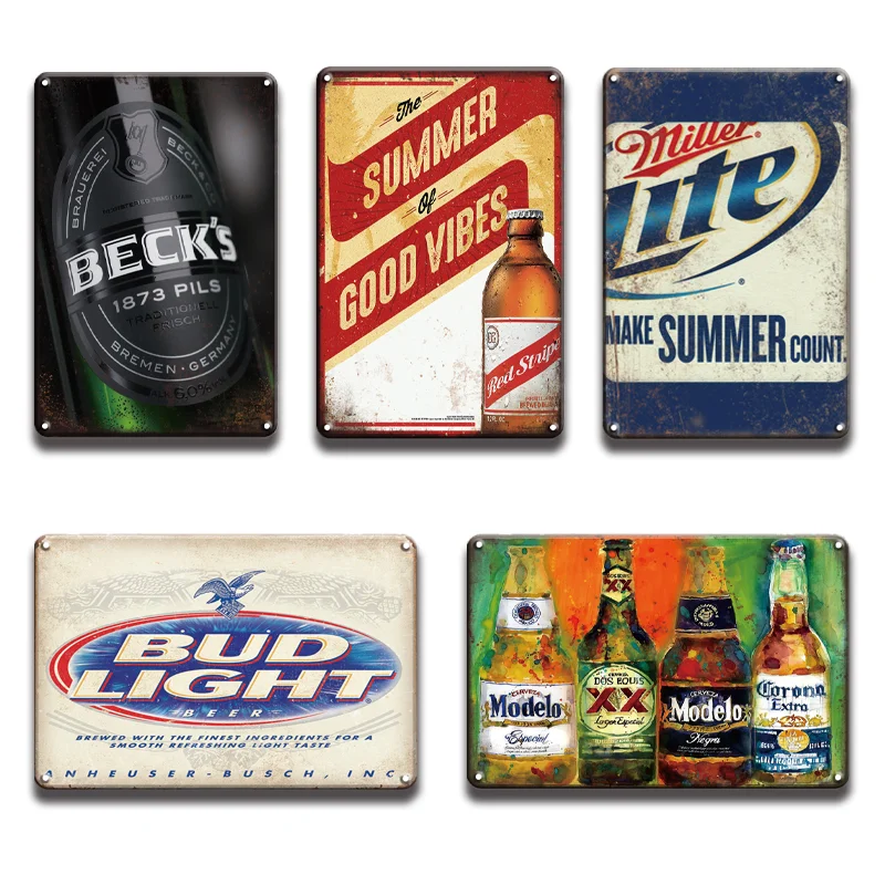 Металлическая Жестяная Табличка с надписью Ice Cold Beer винтажная табличка для бара