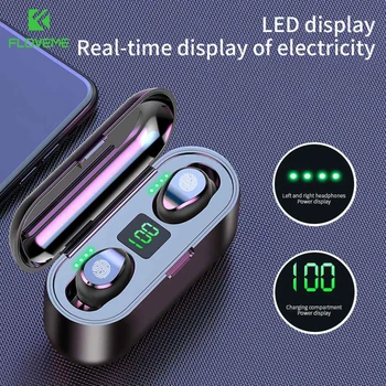 

New F9 Wireless Headphones Bluetooth 5.0 Earphone TWS HIFI Mini In-ear Sports Running Headset Support iOS/Android Phones HD Call