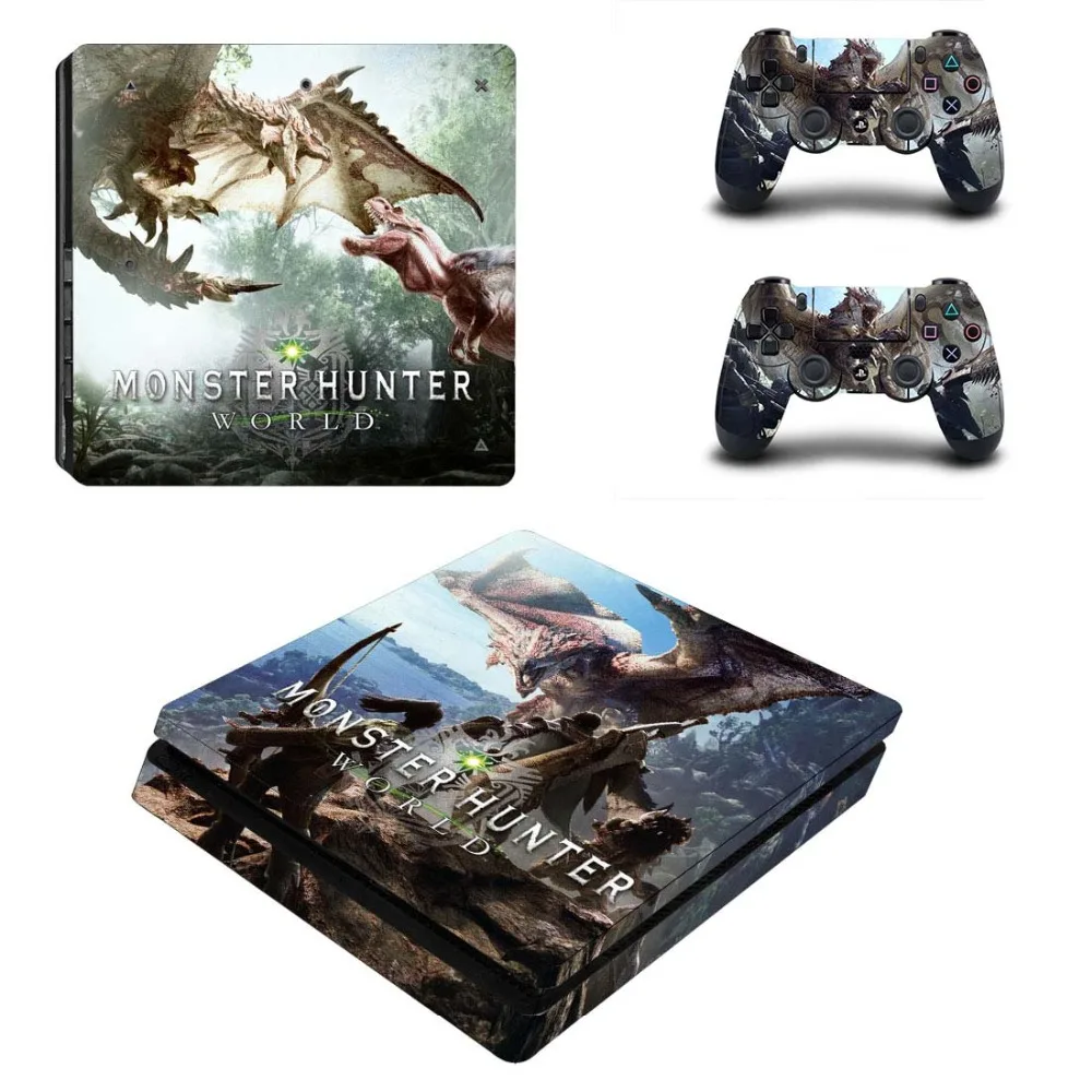Monster Hunter World полное покрытие лицевые панели PS4 тонкая кожа Наклейка для playstation 4 консоль и контроллер PS4 тонкая наклейка