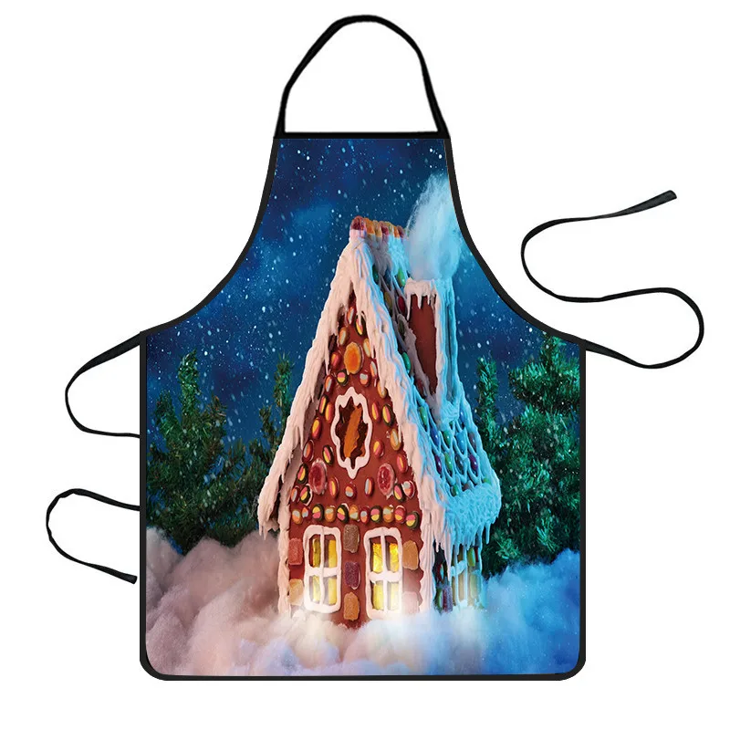 A Christmas Decoration Waterproof Apron Kitchen Dinner Party Apron For Woman Men Chef Waiter Cafe Shop BBQ Hairdresser Aprons Bibs - Цвет: A