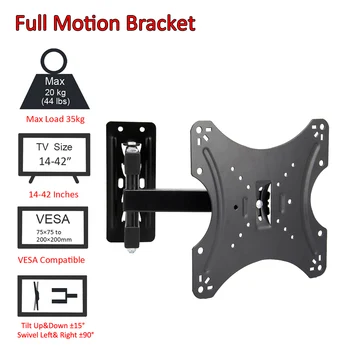 

TV Stand Wall Mount 14-42 Inch Universal Bracket Monitor Support Retractable