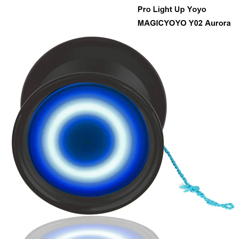 Волшебный yoyo Y02-Aurora светильник профессиональный не реагирующий yoyo с Led светильник s с перчаткой, yoyo кобура, 5 струн, синий светодиодный