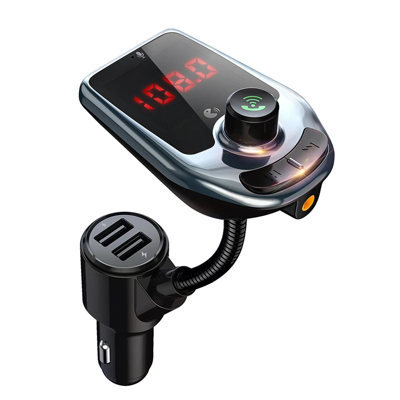 QC3 двойное USB Автомобильное зарядное устройство fm-передатчик аудио модулятор Bluetooth Handsfree автомобильный комплект 1,8 дюймовый ЖК-дисплей беспроводной MP3-плеер