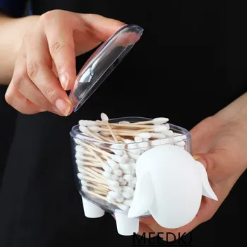 

1Pc creative mini cute little sheep storage tank plastic desktop storage box toothpick cotton swab box