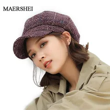 MAERSHEI Кепка Женская Берет осень зима восьмиугольная кепка шапки стильная художница кепка газетчика черный серый шапки-береты