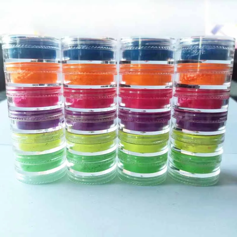 Neon Phosphor Pigment Powder Set Fluorescent Nail Glitter Eye Powder Manicure Decoration Nail Art Dust Pigment Paillettes nail powder nail glitter nail decoration nail decorations fluorescent pigment