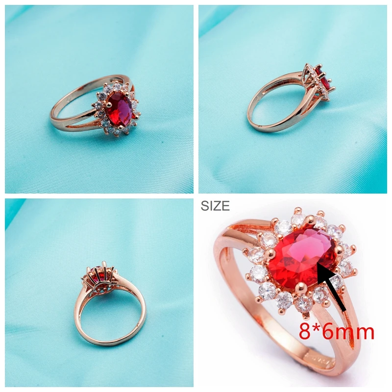 Русские женские Благородные Свадебные кольца принцессы, подарок для мамы, кольца из розового золота, разноцветное циркониевое кольцо, подарок на день рождения, кольца для женщин