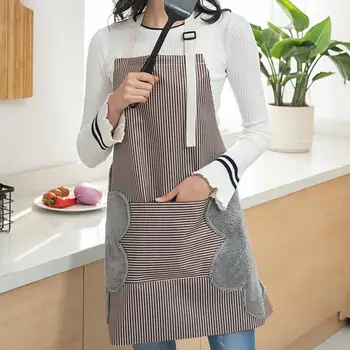 

Home Cooking Apron Double-sided Hand Wipe Oxford Cloth Oil-proof Large Apron Pocket Adjustable Buckle Kitchen Utensils