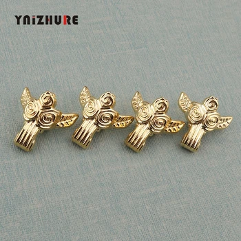 

1pc 31*32mm Zinc Alloy Beast Foot,Decoration Legs,Rose Flower Leg,Vintage Wooden Box,Cabinet Corner,Gold Plated Color