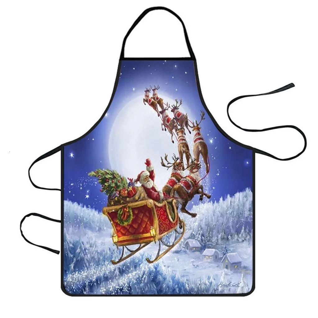 Christmas Decoration Waterproof Apron Kitchen Aprons Dinner Party Apron Woman Pinafore Cooking Baking Party Cleaning Aprons