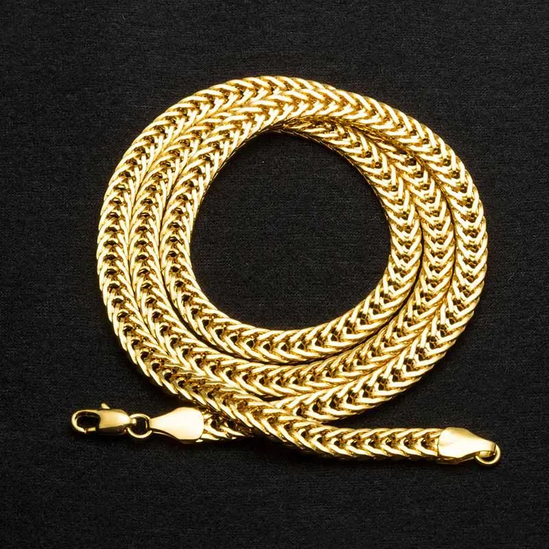 24 inch gold Толстое мужское ожерелье из змеиной кости золотого цвета с длинной цепочкой, металлическое ожерелье в стиле хип-хоп, Крутое простое ожерелье, ювелирные изделия, подарки - Окраска металла: 24 inch gold