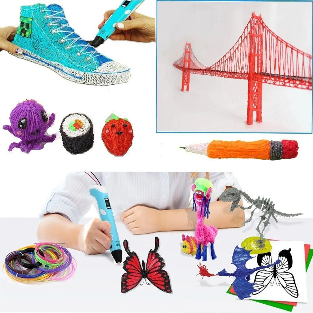 Ручка для рисования 3D Ручка Регулируемая детская обучающая DIY игрушки светодиодный экран ABS нить креативная игрушка подарок для детская живопись