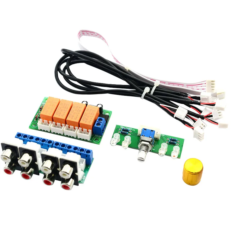 

Relay 4-Way Audio Input Signal Selector Switching RCA Audio Input Selection Board Of Rotary Switching for Amplifiers