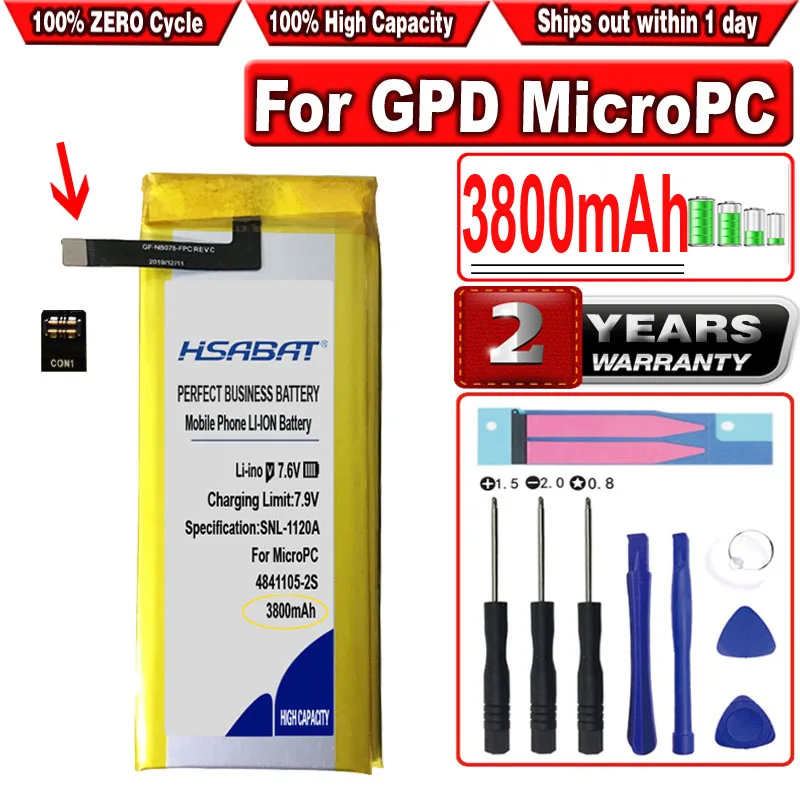 HSABAT 3800mAh 4841105 2S аккумулятор для GPD MicroPC портативный игровой ноутбук геймпад