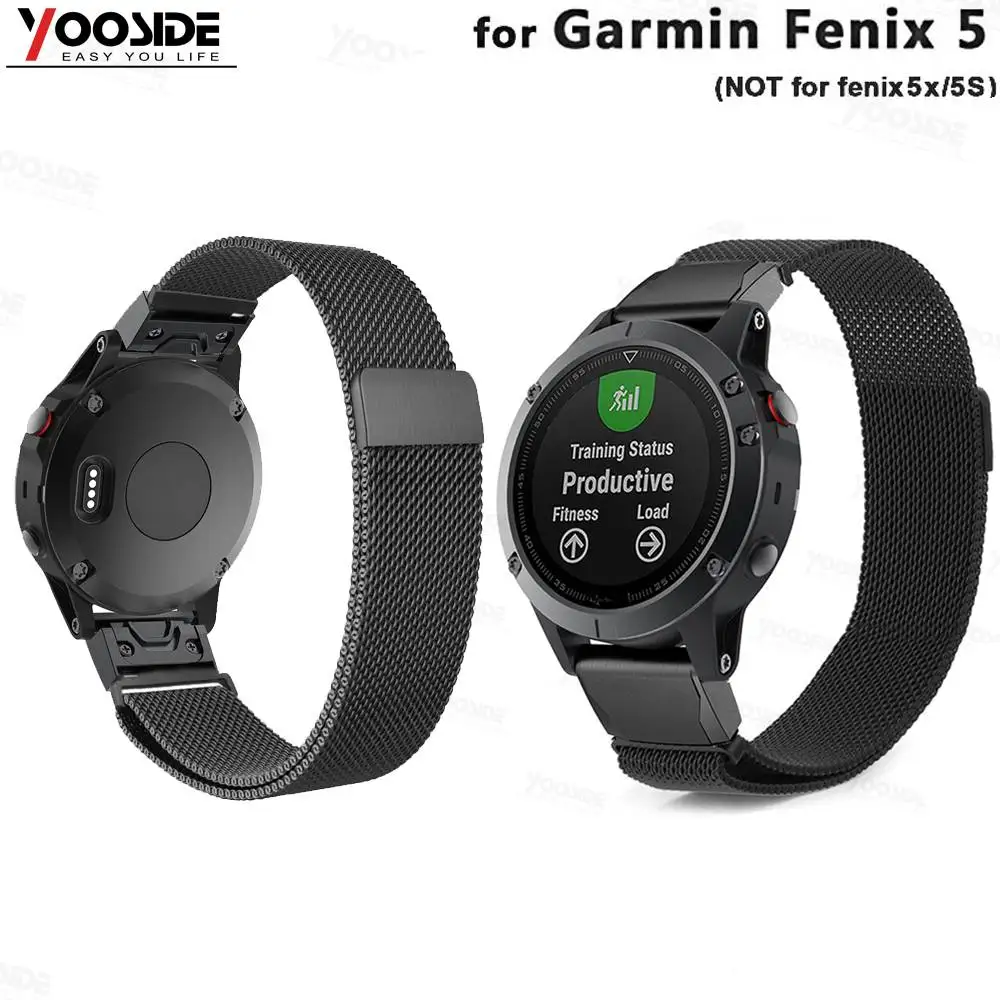 Металлический ремешок для часов Fenix 6 из мягкой нержавеющей стали Garmin 5/5 Plus/Forerunner