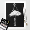 Dainayw White Charcoal Pencils Drawing Set, 6 Pcs Smooth Soft & Medium Sketching Pencil for Highlighting Art Supplies 4