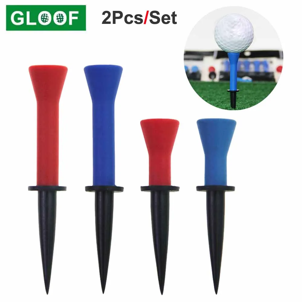 2Pcs/Set Rubber Cushion Top Golf Tees 58mm/76mm Red Blue Color Golf