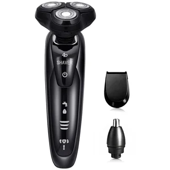 

4D rotary electric shaver wet dry electric razor for men rechargeable beard shaving machine face electronic shaver