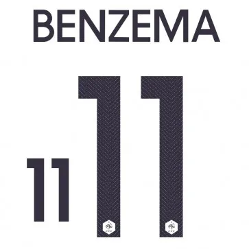 Франция RIBERY CABAYE BENZEMA NASRI пользовательские nameset футбол штамповки патч значок - Цвет: BENZEMA