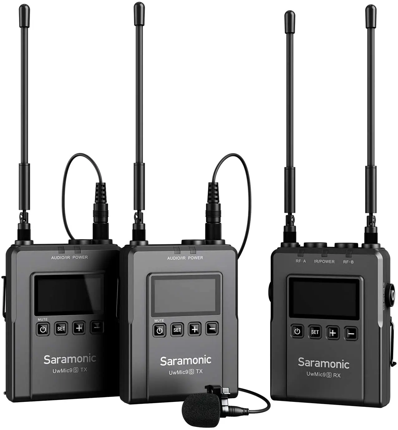 UHF 96-Channel Wireless Lavalier Microphone System 2021 New Saramonic UWMIC9S KIT2 Real-time Monitor Built-in Battery | Электроника