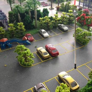 

New Design 10pcs Model Garden Lamps 3W 1V Hot Scale 1:10 Model Layout Single Head Garden Lights Lamppost Landscape Light Model