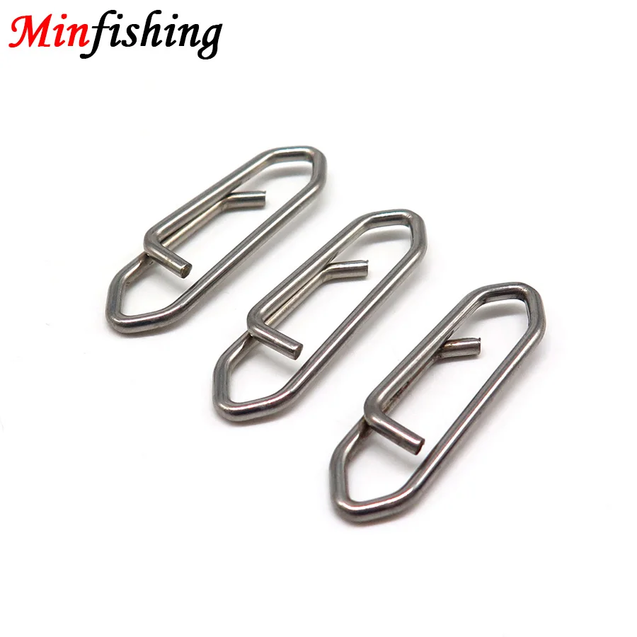 Minfishing 25/50 шт. сверхпрочный рыболовный Вертлюг из нержавеющей стали зажим для