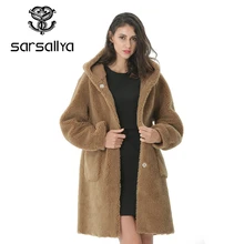 Женское длинное пальто с капюшоном, Женское зимнее теплое шерстяное пальто, женские куртки с шерстяным мехом, приталенная Повседневная Верхняя одежда белого, красного, зеленого, коричневого, синего цвета