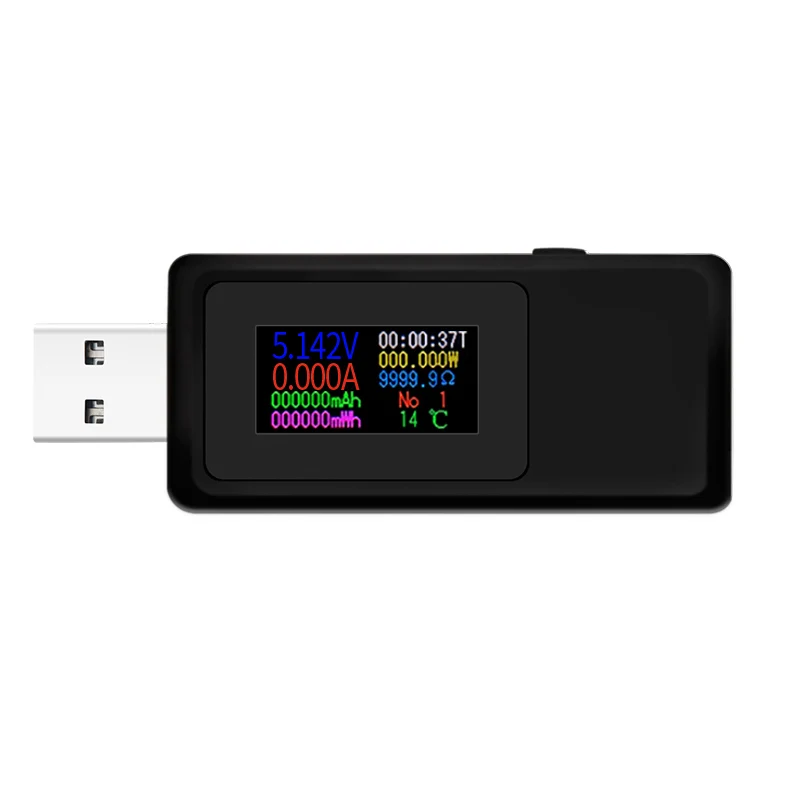 Тестер USB DC 4 V-30 V 0-5A ток Напряжение счетчик времени Амперметр цифровой монитор отрезной Мощность индикатор банка Зарядное устройство 40% off - Цвет: black