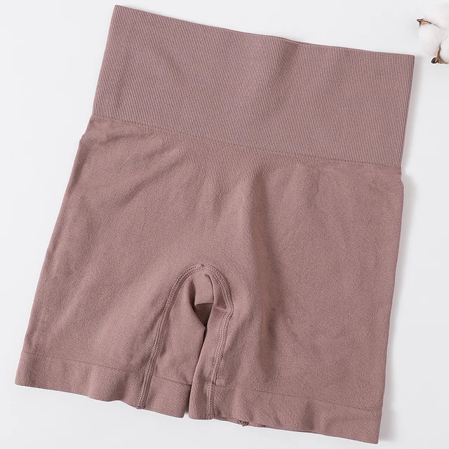 High Waist Seamless Shorts Women Hip Push Up Shorts Safety Short Pants Fitness Boxer Panty Tummy Control Underwear Underpants style2 bean paste