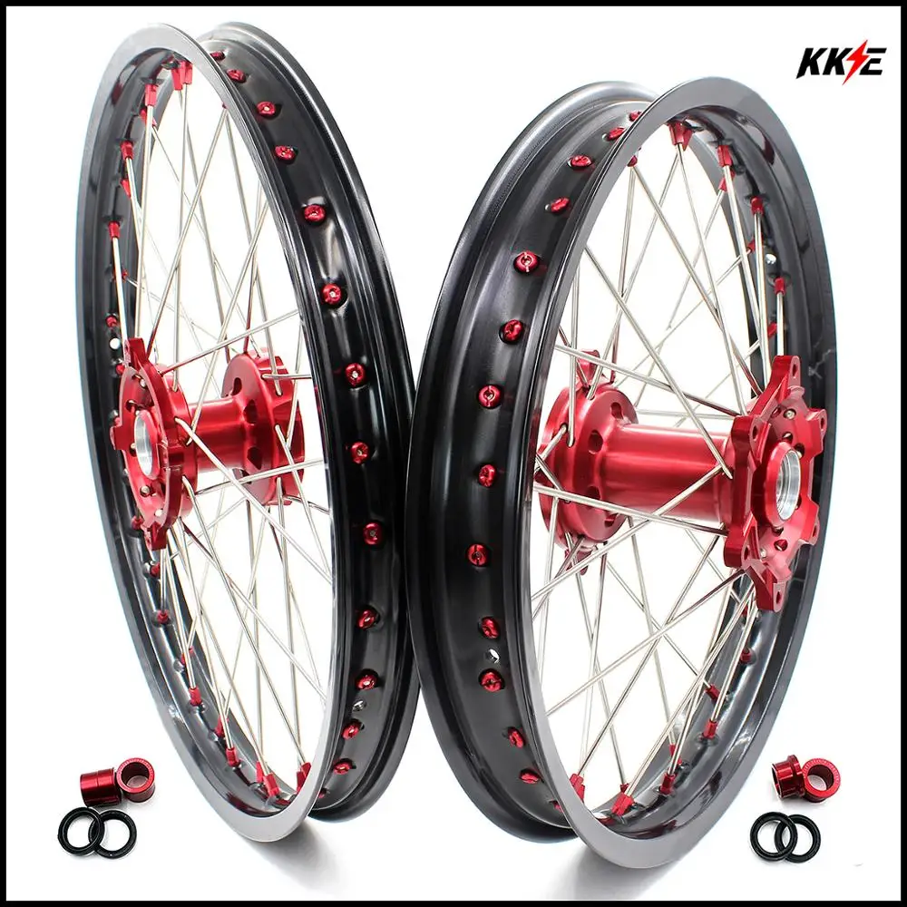 21/19 RMZ250 2007 2019 RMZ450 2005 комплект колёсных ободов MX для красной ступицы соска SUZUKI|mx