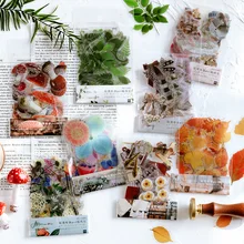 

40Pcs/bag Plant Flower Mushroom Ginkgo Pet Deco Diary Stickers Scrapbooking Planner Decorative Stationery Stickers