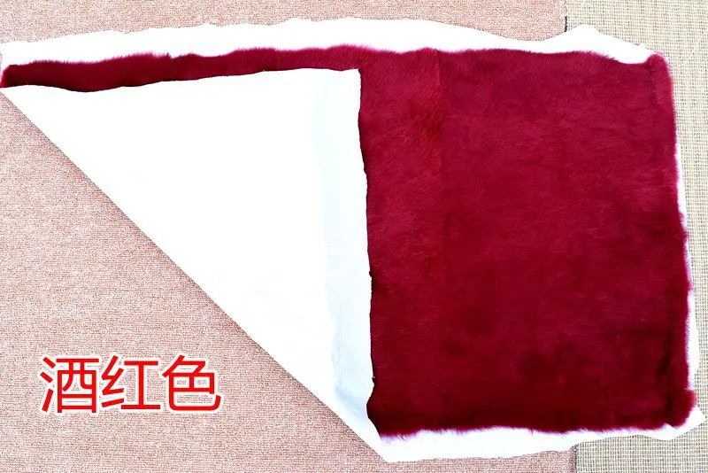 Qearlstar натуральный кроличья шкура одеяло красочные пластины натуральный мех кровать ковер декоративные ковры ремесло матрас Пелт кожи 55 см* 110 см WLC1909 - Цвет: wine red