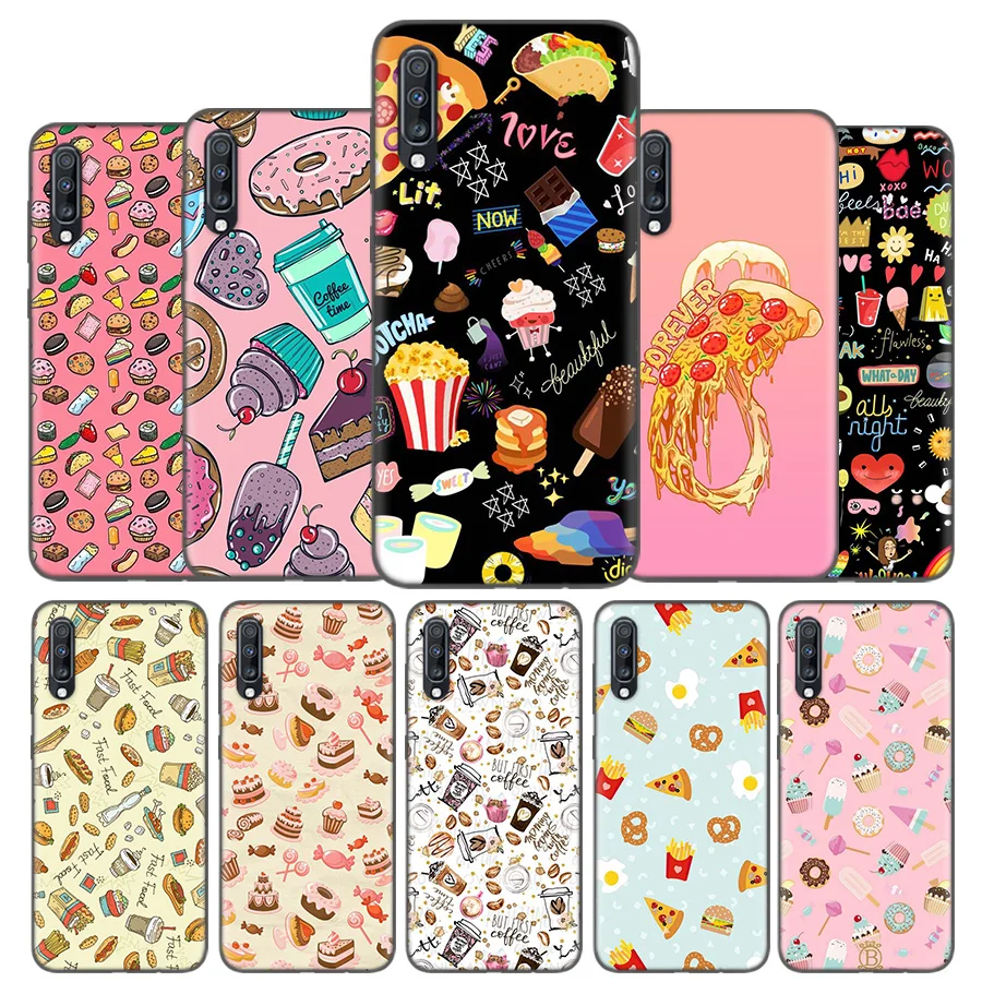 

Silicone Case Cover For Samsung Galaxy A50 A80 A70 A40 A30 A20 A20e A10 A9 A8 A7 A6 Plus 2018 Note 10 9 8 Fast Food Burger Fries