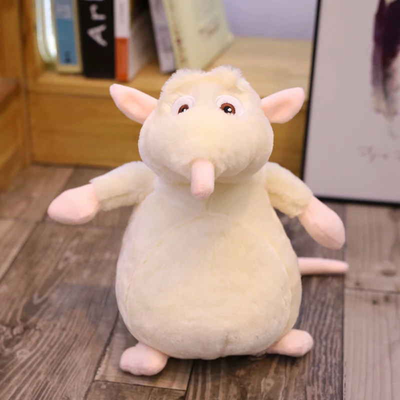 1PCS 25/35CM Cute Dressing Mouse Plush Toys Simulation Plush Stuffed Doll Kids Toys Funny Toy Rat Year Mascot Home Decor - Цвет: Белый