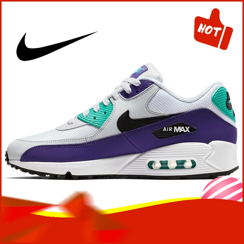 Оригинальный Nike Оригинальные кроссовки AIR MAX 90 Для мужчин бега классические Спорт на открытом воздухе обувь модные дышащие 2019 Новый AJ1285-103