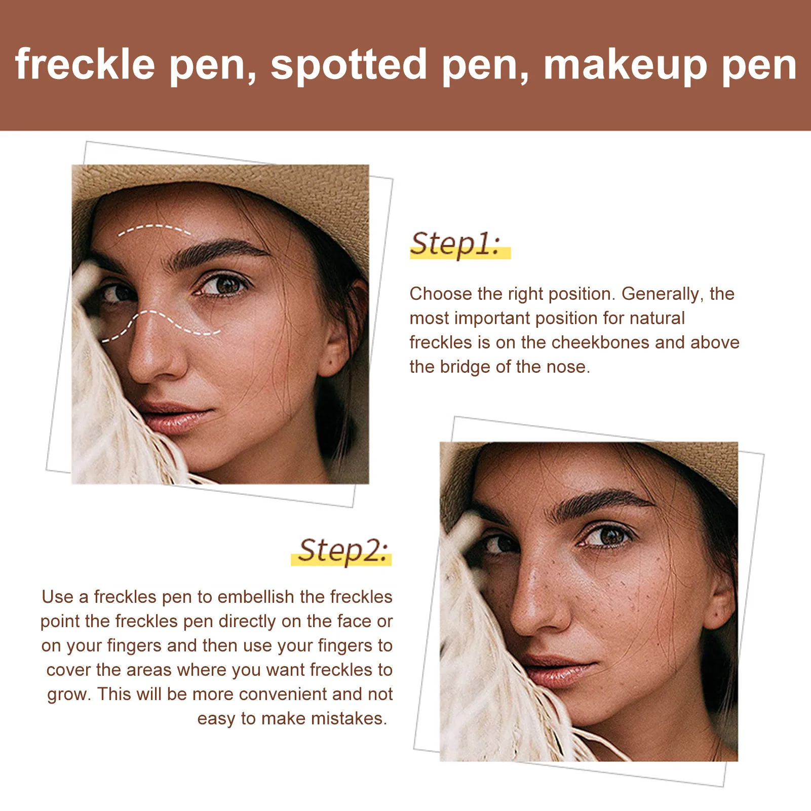 Natural Lifelike Freckle Pen Soft Brown Freckle Pen Makeup Waterproof Dot Spot Pen Create The Most Effortless Sunkissed Look