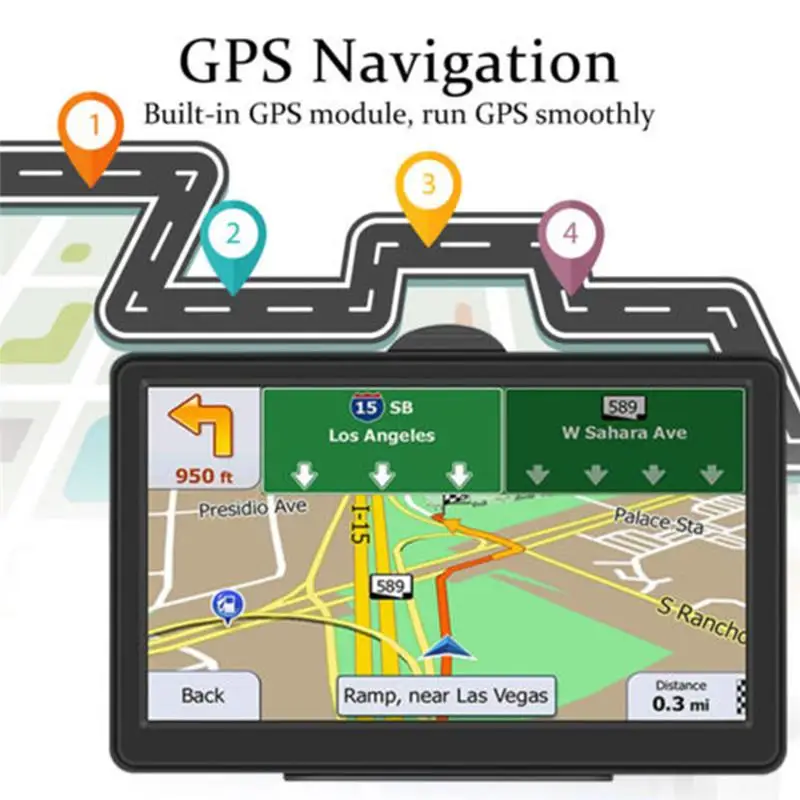 Портативный 7 дюймов Сенсорный экран gps-навигатор для машины навигации 256 м+ 8 Гб планшет Авто gps автомобильного навигатора современные Карты FM gps