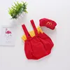 Ins autumn infant newborn infant toddler jumpsuit boy girl baby fries straps body suit hat costume funny photography clothes ► Photo 2/6