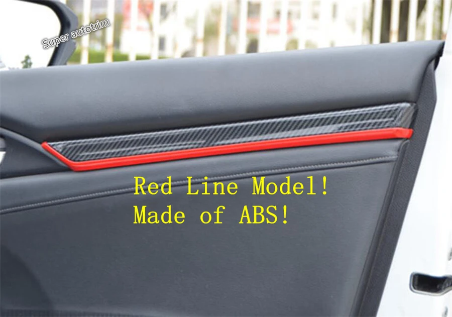 Lapetus подлокотник на внутреннюю сторону двери украшения полосы крышка отделка Подходит для Honda Civic 10th седан- ABS углеродного волокна вид