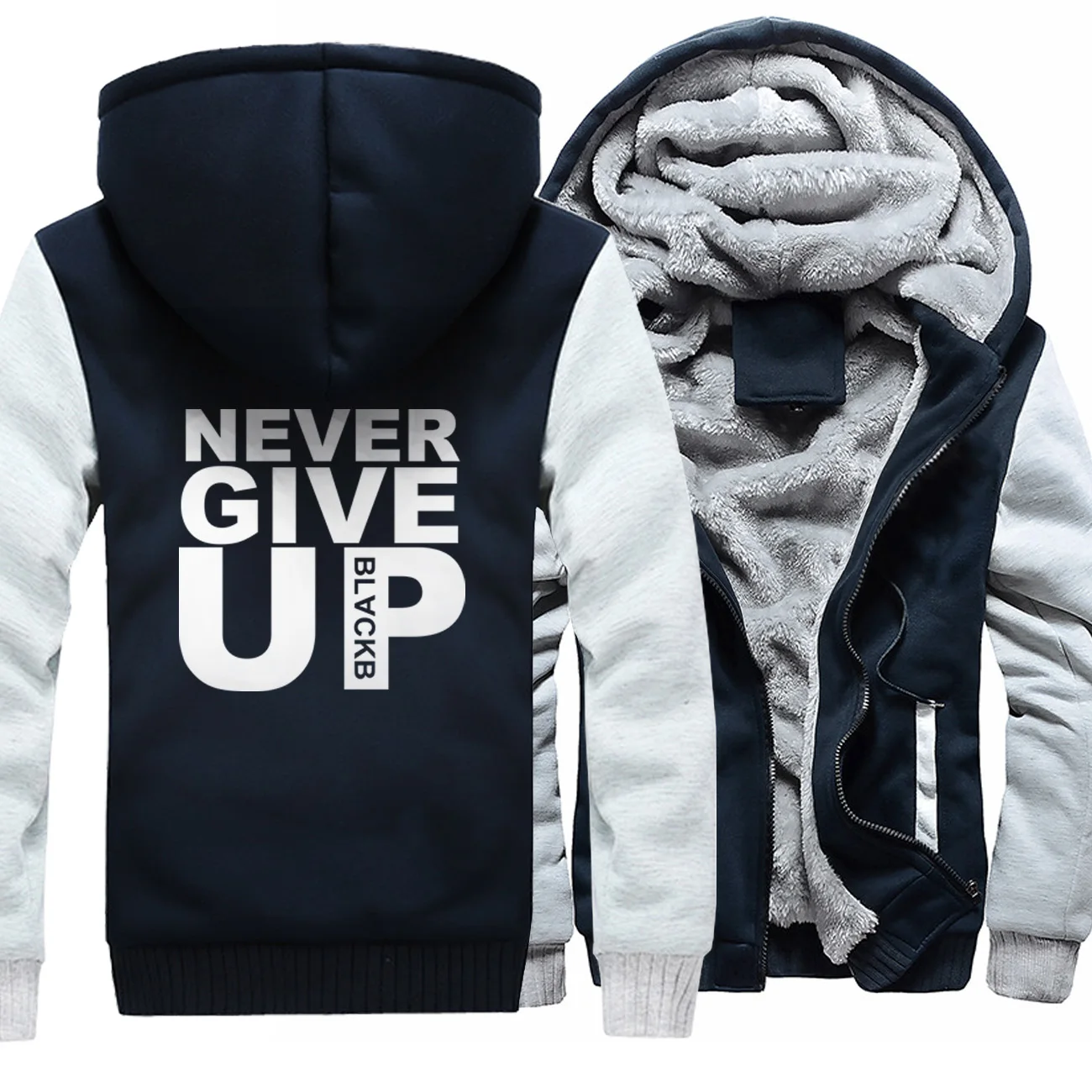 NEVER GIVE UP Мужские толстовки с буквенным принтом горячая Распродажа зимняя мужская спортивная одежда уличная куртка спортивный костюм в стиле хип-хоп Мужская верхняя одежда