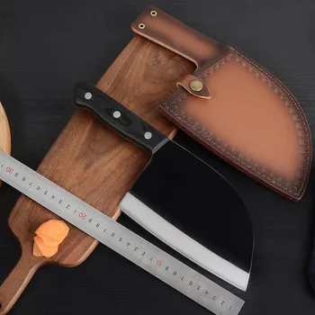 

XYj Cleaver Kitchen Knife 7 Inch Butcher Knives Stainless Steel Meat Fish Bone Vegetable Chopper Serbian Chef Knife Full Tang