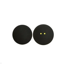 Black Rubber Double Yellow Dots Squash Ball