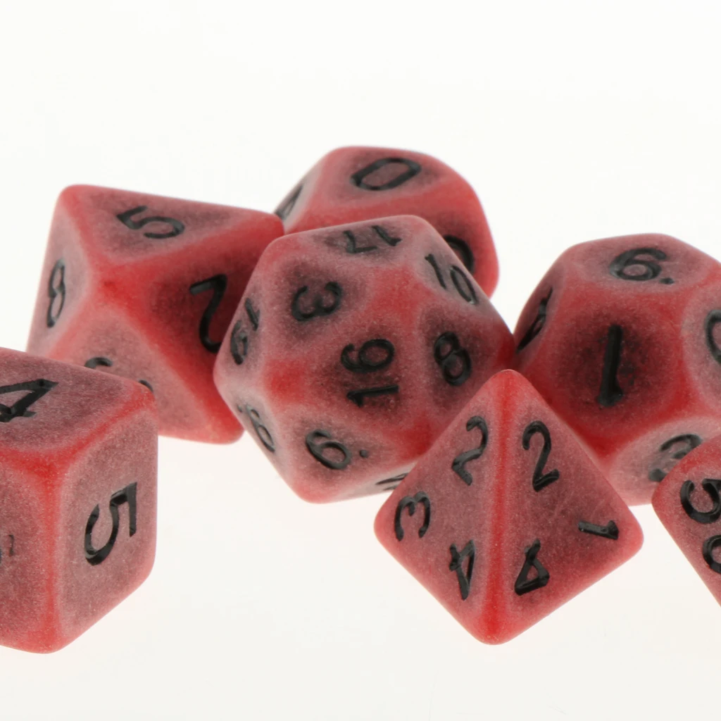 Pack of 7 Polyhedral Dices Table Board Games Party KTV for Dungeon & Dragons DND Dice Set Party Game Dices Hobby & Collectibles
