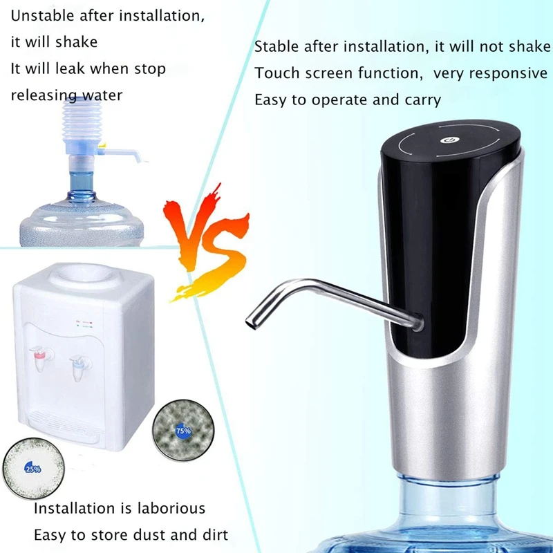 Бутылка для воды, насос, usb зарядка, универсальная электрическая бутылка для воды, диспенсер, улучшенный портативный Электрический водяной насос, водонапорная башня для B