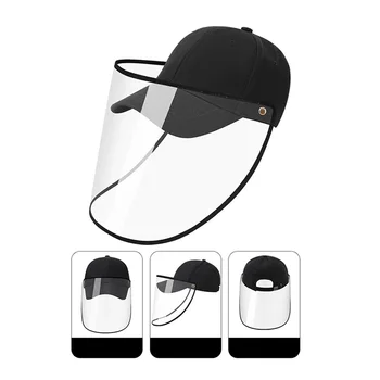 

Anti Splash Shield Baseball Cap Removable Face Shield Protective Cap Transparent Reusable Masks Anti-Fog Anti-Droplets Cover