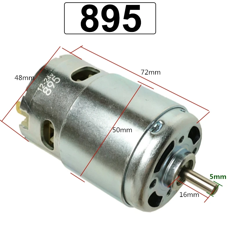

895 DC Motor 12V 24V Double Ball Bearing 3000rpm-12000rpm Large Torque Motors 12 V Volt Electric DC12V Mini Motor Fixed Bracket
