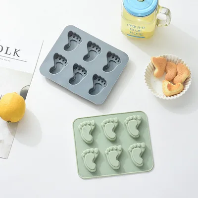 2Pcs/Lot Baby Footprint Shape Silicone Mold Chocolate DIY Cake Soap Candle Candy Bakeware Kitchen Tool |